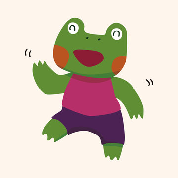 animal frog cartoon theme elements