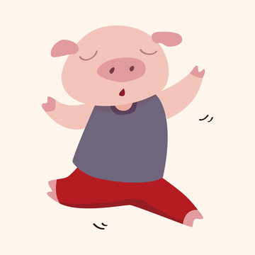 animal pig cartoon theme elements