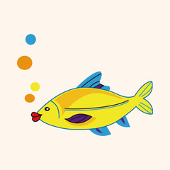fish cartoon theme elements