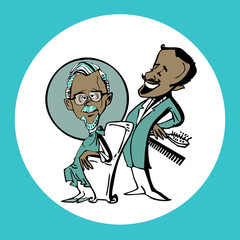 Old 'african or indian' man in hair salon