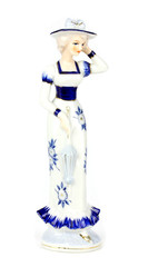 porcelain figure of a girl on a white background
