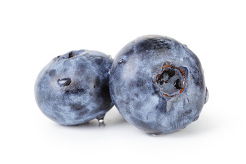 fresh wet blueberries isolated