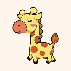 animal giraffe cartoon theme elements