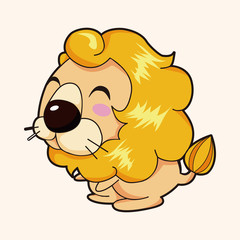 animal lion cartoon theme elements