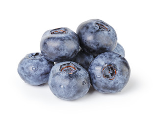 fresh wet blueberries isolated