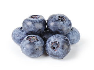 fresh wet blueberries isolated
