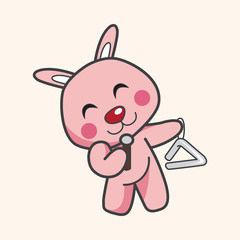 animal rabbit playing instrument cartoon theme elements