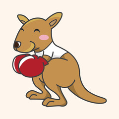 Obraz na płótnie Canvas Animal kangaroo doing sports cartoon theme elements