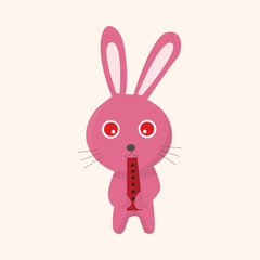 animal rabbit playing instrument cartoon theme elements