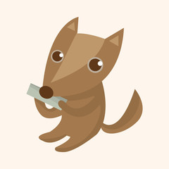 animal fox playing instrument cartoon theme elements