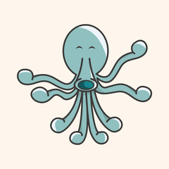 animal octopus cartoon theme elements