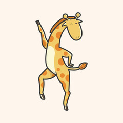 animal giraffe cartoon theme elements