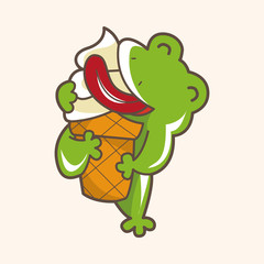 animal frog summer cartoon theme elements