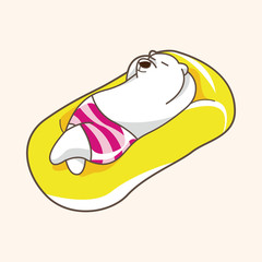 animal polar bear summer cartoon theme elements