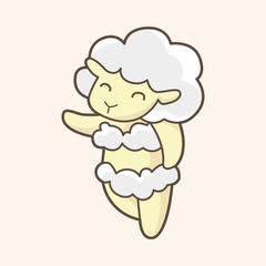 animal sheep summer cartoon theme elements