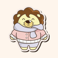 animal lion winter cartoon theme elements