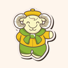 animal goat winter cartoon theme elements