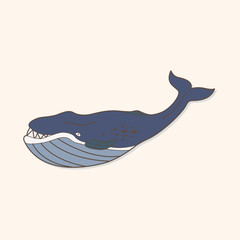 sea animal whale cartoon theme elements