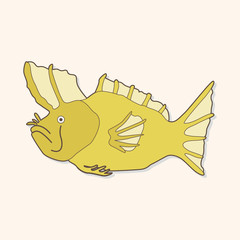 sea animal fish cartoon theme elements