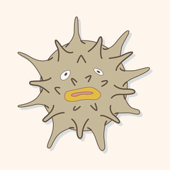sea animal sea urchin cartoon theme elements