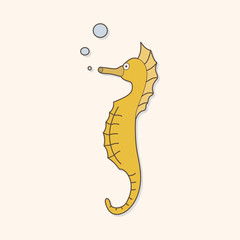sea animal seahorse cartoon theme elements
