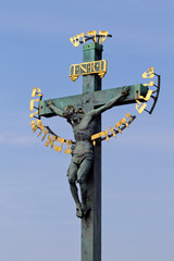Чехия. Прага. Скульптура "Голгофа" на Карловом мосту
