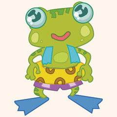 animal frog cartoon theme elements