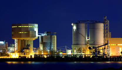 power station at night