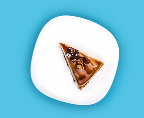 fresh piece of cake with a chocolate layer