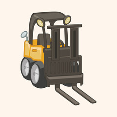 Transportation excavator truck theme elements