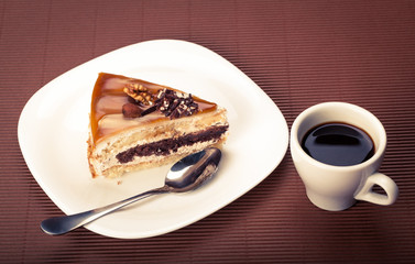 piece of cake and a cup of coffee