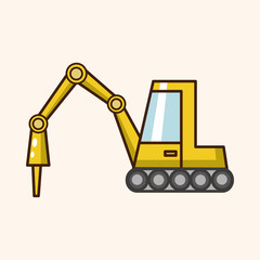 Transportation excavator truck theme elements