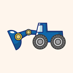Transportation excavator truck theme elements