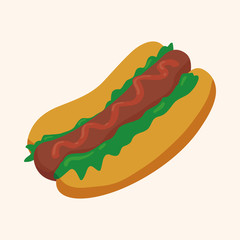 Fried foods theme hot dog elements