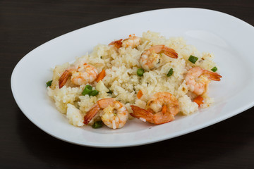 Fried rice with prawns