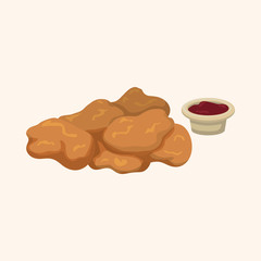 Fried foods theme chicken nuggets elements