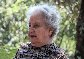 lovely senior woman at park