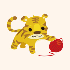 animal tiger cartoon theme elements