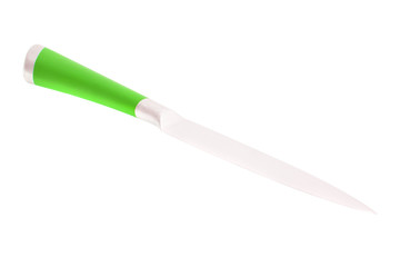 Green Steel Kitchen Knife. Isolated