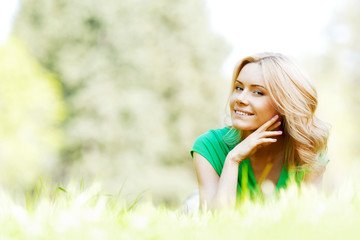 Woman on grass