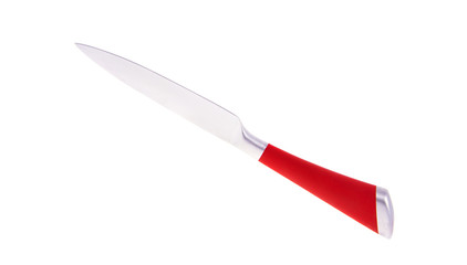 Red Steel Kitchen Knife. Isolated