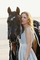 Fototapeta premium sexy woman with horse