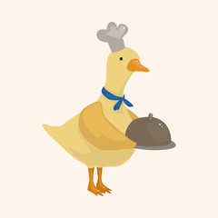 animal duck chef cartoon theme elements
