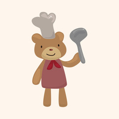 animal bear chef cartoon theme elements