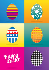 colorful easter eggs set vector