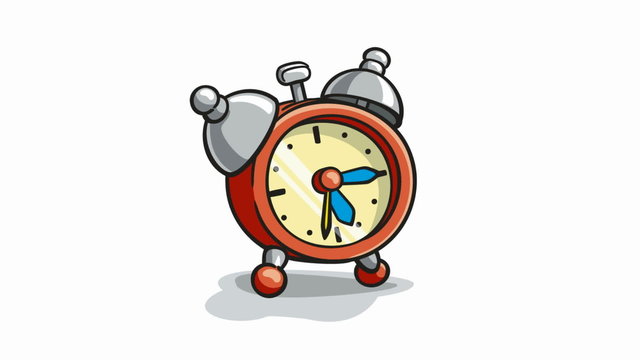 alarm clock ringing cartoon animation with alpha