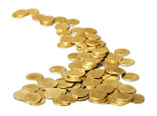 Gold. gold coins road or path