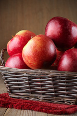 Red apples in basket