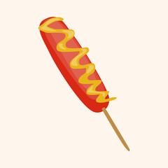 Fried foods theme hot dog elements