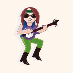 Fototapeta premium band member guitar player theme elements
